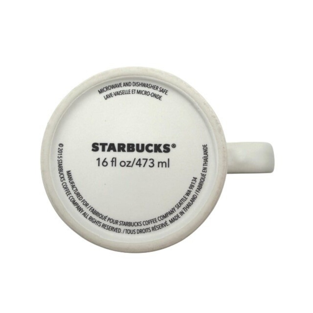 Starbucks Vintage 2015 Rainbow Macarons Mug White Multicolor Siren 16 oz New - Picture 4 of 4